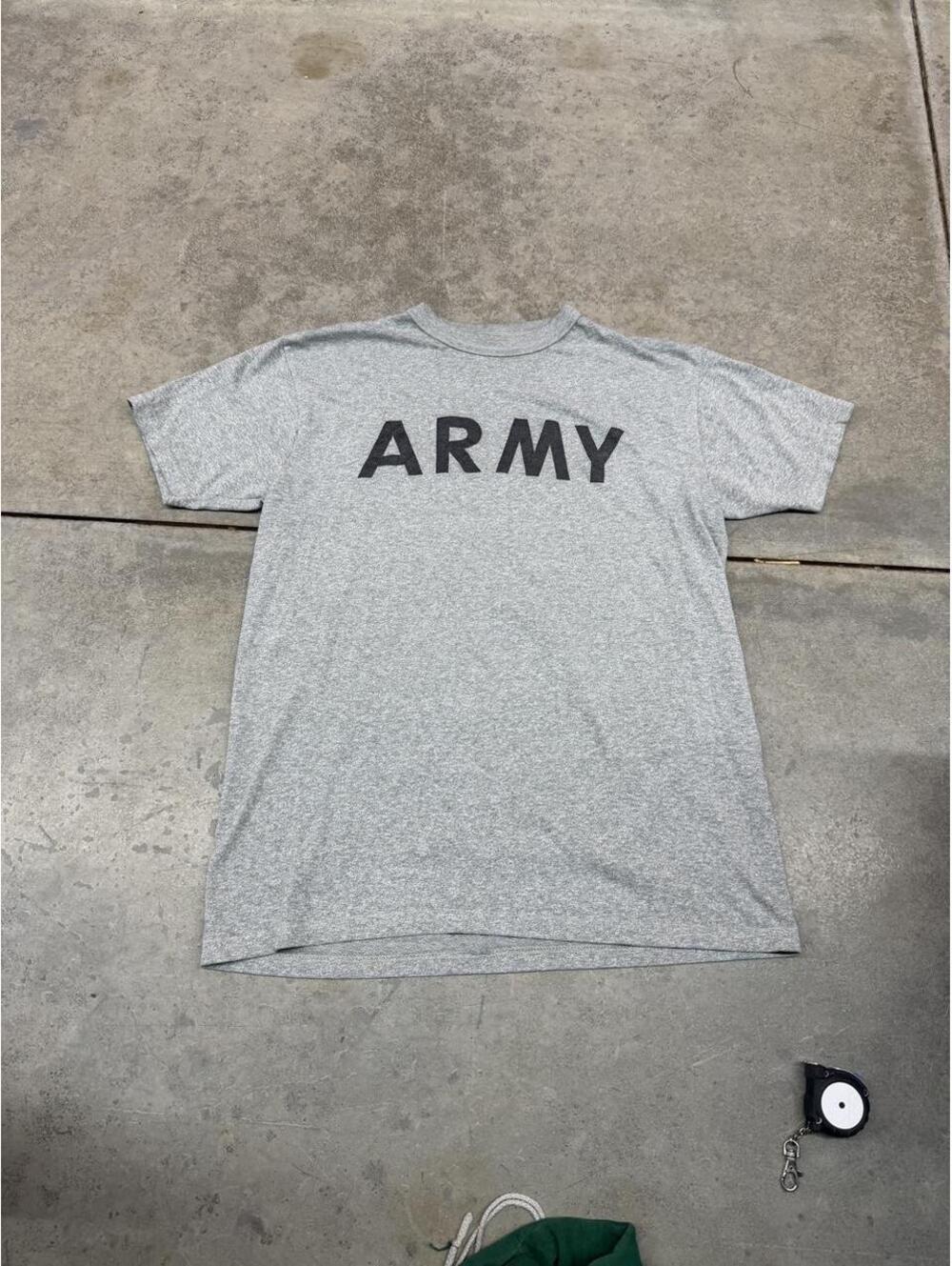 vintage army grey and black made in usa military shirt size large